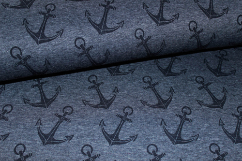 Alpenfleece/-sweat Anker dunkelblau meliert (10 cm)